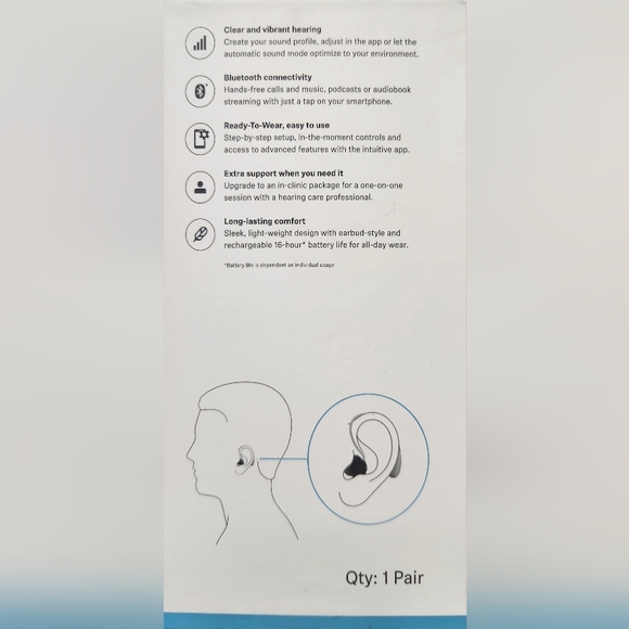 Sennheiser All-Day Clear Slim ADCS1 OTC Hearing Aids - Picture 3 of 4